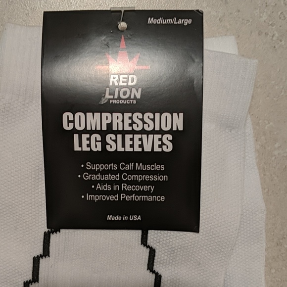 🆓White & Black Compression Leg Sleeves - Picture 3 of 4